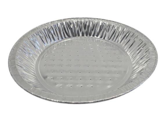 #19302-1-Assiette aluminium 9″x1-1/4″ perforée (1000/cse)
