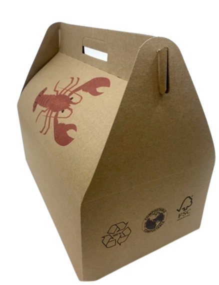 #7838-Boite à homard générique recyclable-compostable (90/cse) (24 cse/pal)