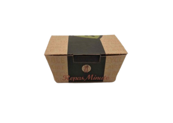 #7850-Petite boîte take out pour emporter carton brun imp. 2 coul. (240/cse) (32cse/pal)